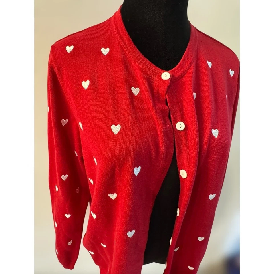 Cárdigan Suéter Estampado Corazón Rojo San Valentín Mujer Maurada Tejido De Colección Foto 2 de 4