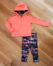 NEW PUMA Toddler Girl Full-zip Jacket Jogger Pant Tracksuit Set, Hot Pink 2T