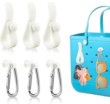 6Pcs Key Holder Insert Hooks for Bogg Bag, Carabiner Keychain Accessories