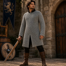 Medieval Aluminum Chainmail Hauberk   9MM Riv...