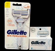 Gillette Skinguard Razor + 4 Cartridges Sensitive Skin Bundle 🔥🪒.