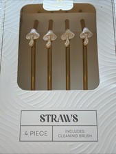 Stainless Steel Straws 4 Piece Includes Cleaning Brush