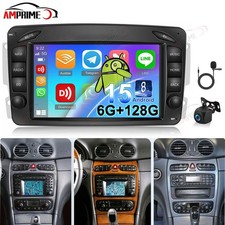 6+128GG Android 15 Autoradio Carplay F&uuml;r Mercedes Benz CLK/W209 GPS Navi BT +KAM