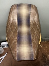 Corbin brown and plaid motorcycle solo seat