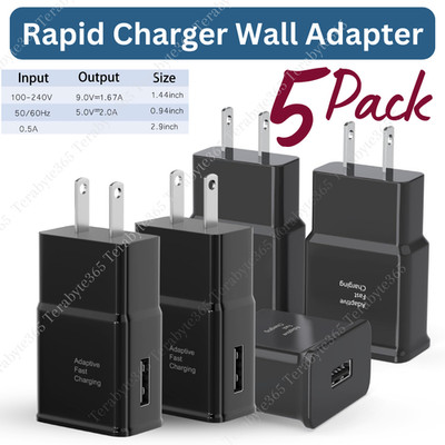 5PCS Adaptive Fast Charging Block USB Wall Charger Adapter 5V 2A US Android Plug