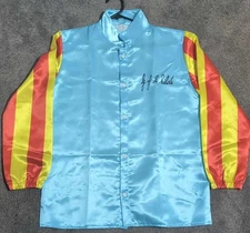 SUNLINE GREG CHILDS HAND SIGNED  FULL SIZE RACE COLOURS JOCKEY SILKS COX PLATE 