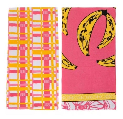 S 19&rdquo;x27&rdquo; 100% Cotton Vintage Retro Warhol Style Bananas