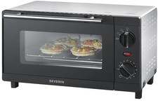 Severin TO 2052 Minibackofen 9L 800W schwarz-silber Timer Backblech
