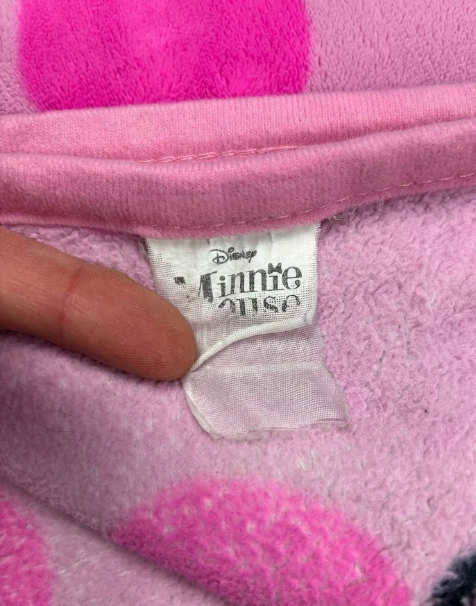 Manta polar a lunares rosa Minnie Mouse Disney 50x60 niñas moño grueso difícil de encontrar usada en excelente estado Foto 2 de 4