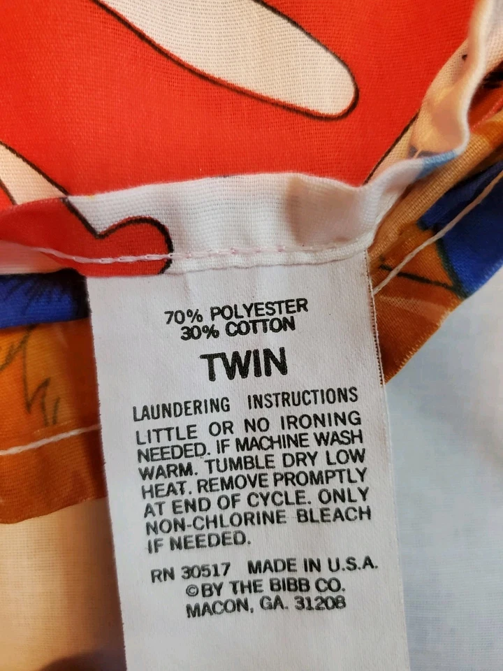  Винтажная ткань 80-х 1987 Bibb ALF Twin плоская кровать простыня телевизор мультфильм инопланетянин - Изображение 4 из 4