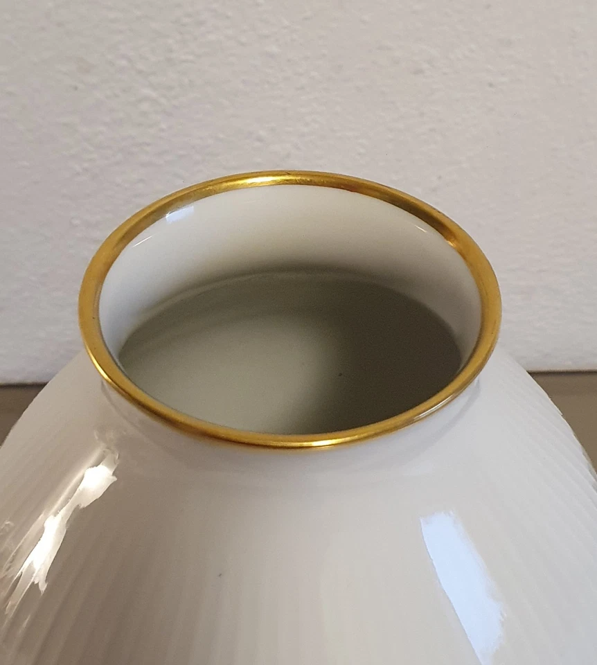 ROSENTHAL THOMAS Porzellan Vase  GLORIANA Vase  weiß mit Goldrand - Bild 2 von 4