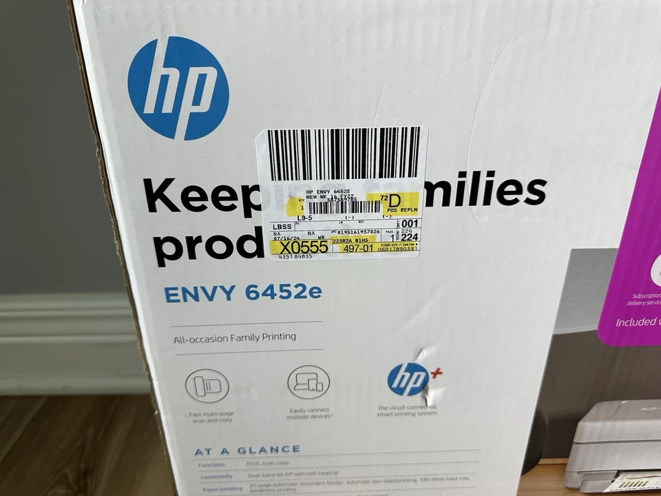 HP Envy 6452E All-In-One Wireless Color Inkjet Printer Copier Scanner 10ppm New - Image 3 of 4