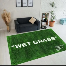 “WET GRASS” Green Hypebeast Room Decor Rug (Virgil Abloh x IKEA) [inspired]