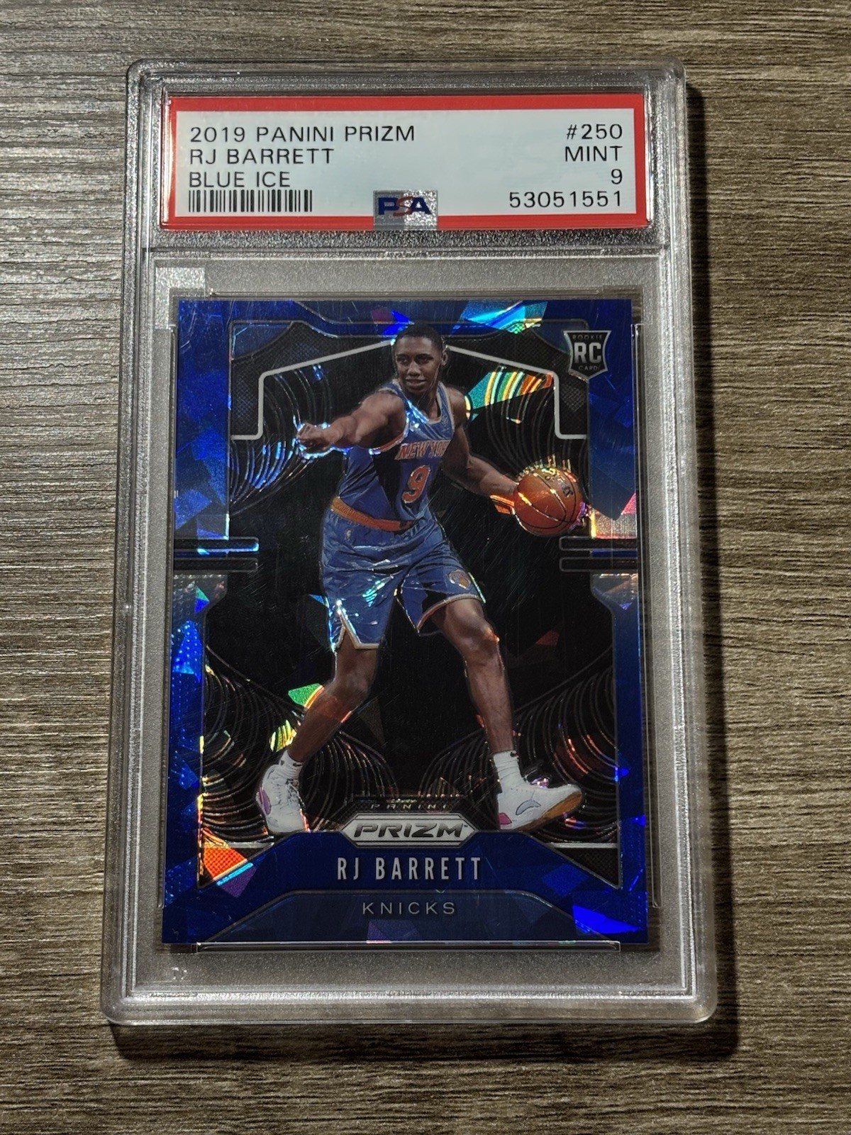 2019-20 Panini Prizm RJ Barrett Blue Ice 55/99 PSA 9 (RC)