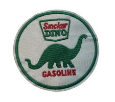 Sinclair Gas Dino Racing Oil - NEW OLD STOCK - EMBROIDERED IRON-ON/SEW-ON PATCH