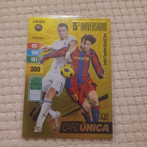CARD ÚNICA MESSI RONALDO DREAM BOX ADRENALYN XL 2023-24 PANINI 15 ANIVERSARIO