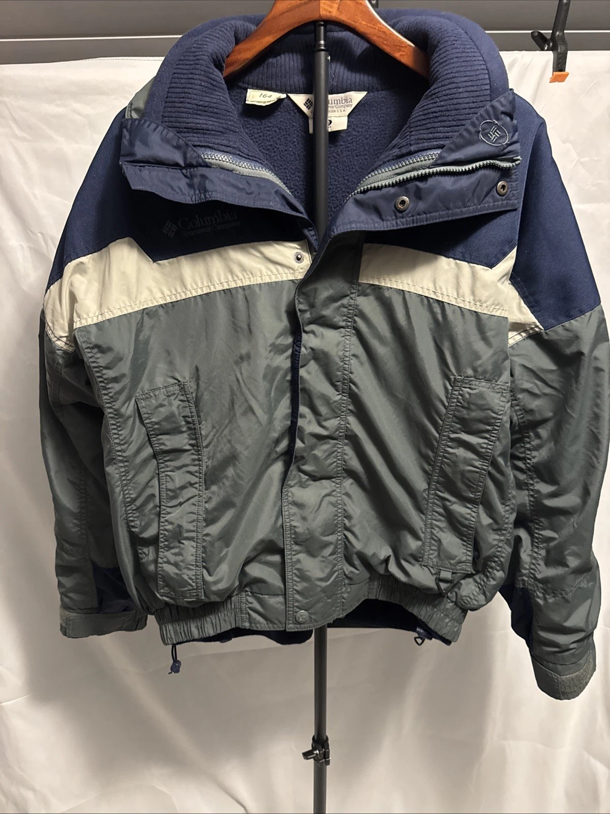 Columbia Bugaboo Jacket Mens Medium Blue Green Vintage Ski Snow Shell USA