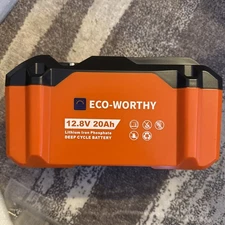 ECO-WORTHY Portable 12V Lithium Battery, 12.8V 20Ah Lithium Iron../Open Box 