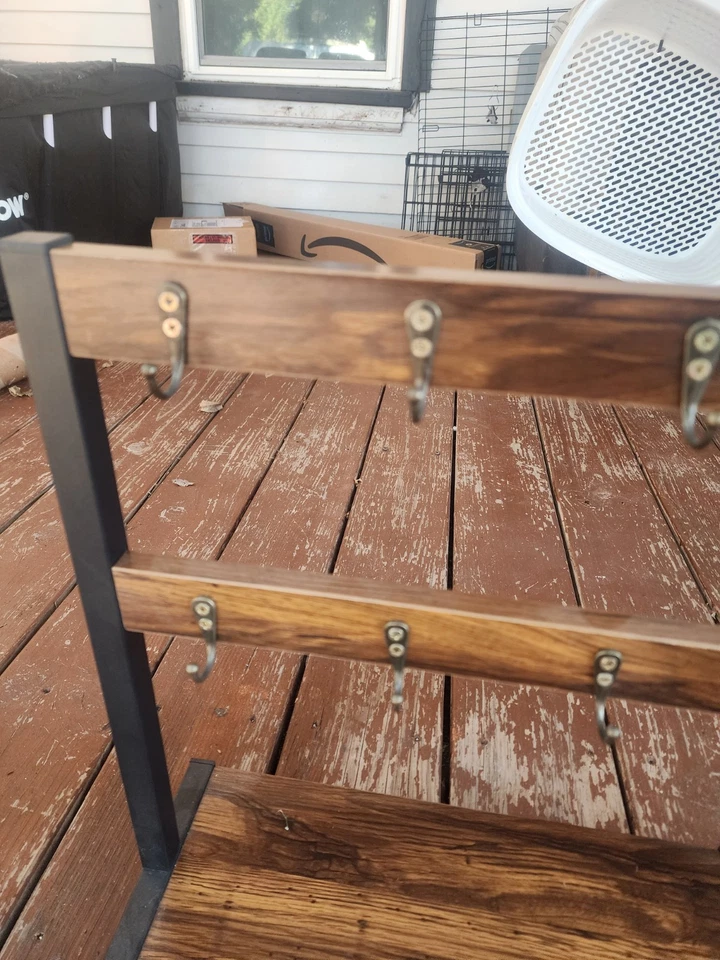 Taza de café de pie de 16 ganchos de doble cara, soporte para joyas, soporte para llaves grano de madera Foto 2 de 4