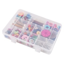 18-Grid Clear Plastic Organizer Box with Dividers for Beads, Crafts, Jewelry, Fi