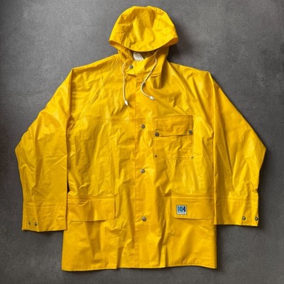 Helly Hansen Vintage PVC Regenjacke Regenmantel Gelb Herren Gr. S