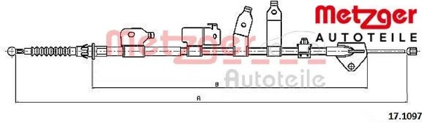 Metzger 17.1097 Seilzug FüR Feststellbremse Handbremsseil Bremsseil FüR Toyota-image