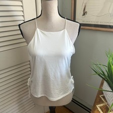 Gaze Top Womens Large White Cropped Dainty Ta...