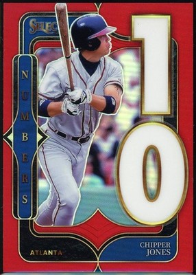CHIPPER JONES - 2025 Select Numbers Red #15 - JERSEY NUMBER 10/99!