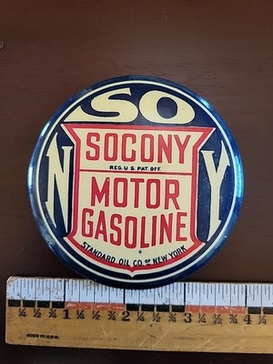 Vintage Pocket Mirror Advertising New York Socony Motor Gasoline 