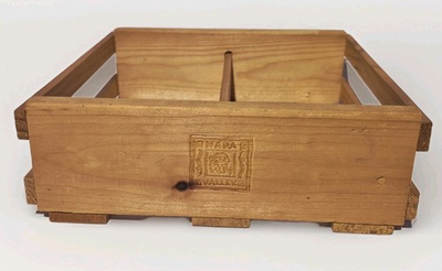 #ad VINTAG NAPA VALLEY BOX CO WOODEN CASSETTE STORAGE HOLDER CRATE HOLDS 24 26 TAPES $26.99