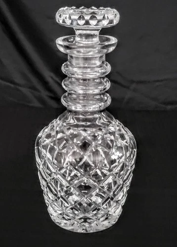 Vintage Waterford Crystal Three Ring Decanter