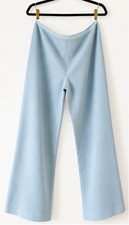 Ralph Lauren Collection 100 Cashmere Pants Women 8 Blue Wide Leg Made USA