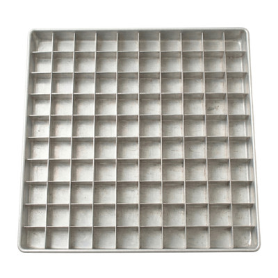 Brownie Divider Pan 100 Slot 10x10 Grid Aluminium Baking Mold Cake Tray