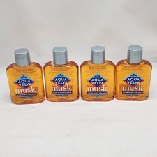 Aqua Velva Musk After Shave Cologne 3.5 oz Lot Of 4 Firms Tones Date Night New