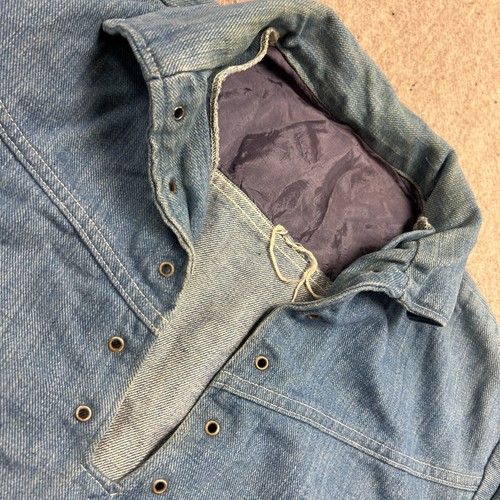 Vintage Denim Pullover Mens Large Blue 1970s Lace Up USA Hippie - Picture 5 of 9