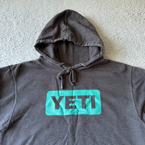 Yeti Independent Trading Company Sweater Mens Small Gray Hoodie Sweatshirt Y2K *