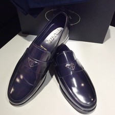 Prada Men's Brushed Leather Loafers: Prada size 8.5 in/US size 9.5 in