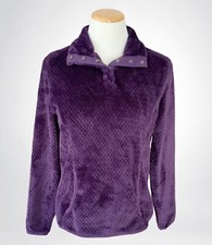 Eddie Bauer Women  s Everett Fleece Pullover Snap Collar Long Sleeves, Size S