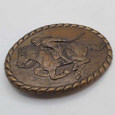 Vintage Pony Express Rider Belt Buckle Mervyns Commemorative 1981