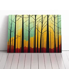Art Deco Spring Forest Vol.3 Abstract Canvas Wall Art Print Framed Picture Decor