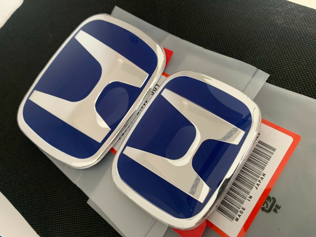 Genuine Style Front Rear Blue Badge Set for Honda 8th Civic 2006