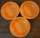 3 HLC Fiesta Ware Persimmon Cereal Bowls Made in USA 6-7/8" wide x 1-7/8" tall