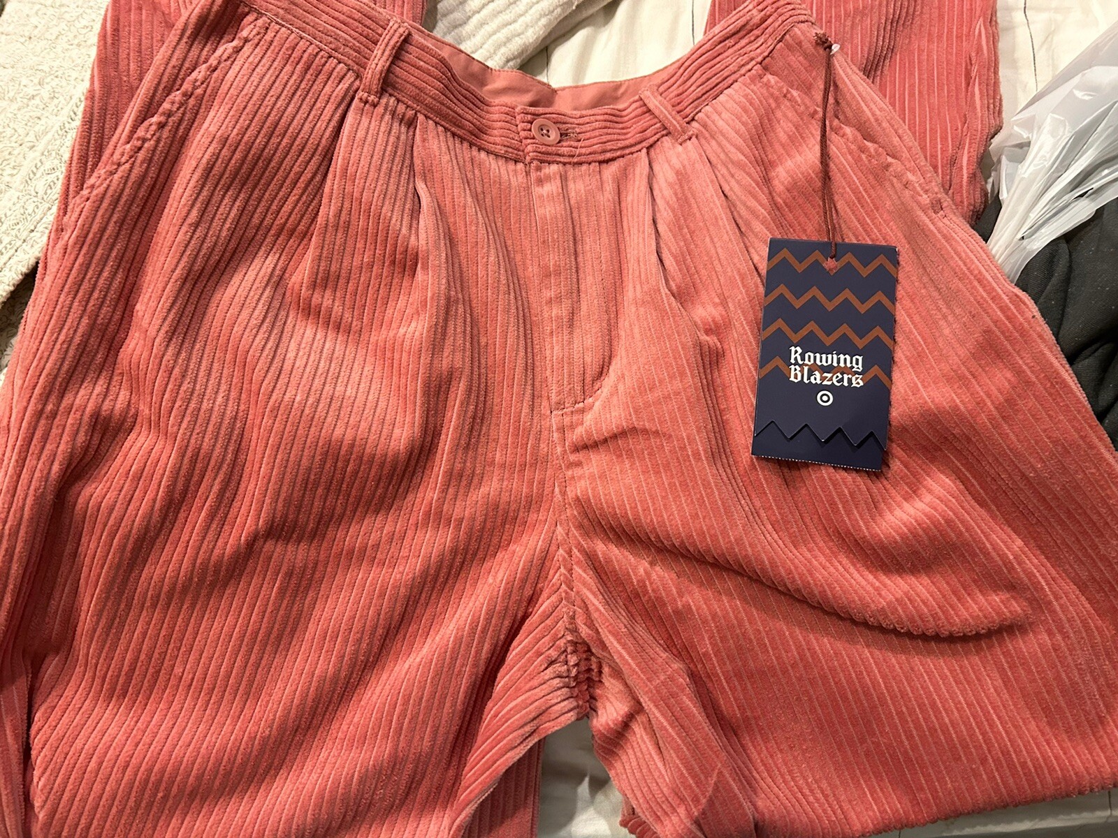 FILA Pantaloni donna in velluto a coste gambe dritte blazer a canottaggio X bersaglio taglia 6