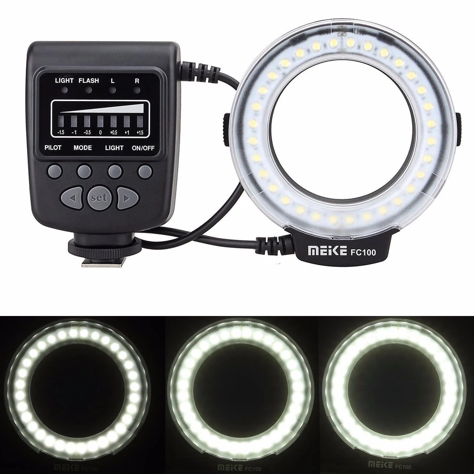 Meike FC-100 Macro Ring LED Flash/Light for Canon Nikon Olympus Panasonic Pentax - Image 4 of 4