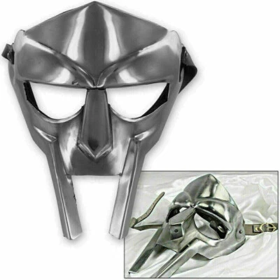 MF Doom Mask Gladiator Mad-villain Steel Face Armor Medieval Helmet Hand painted - image 1 of 4