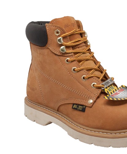 NUEVO Para hombres AdTec Bota de Cuero de Seguridad en el Trabajo PUNTA DE ACERO Bota con Cordones Marrón Libre de Barro - Imagen 10 de 12