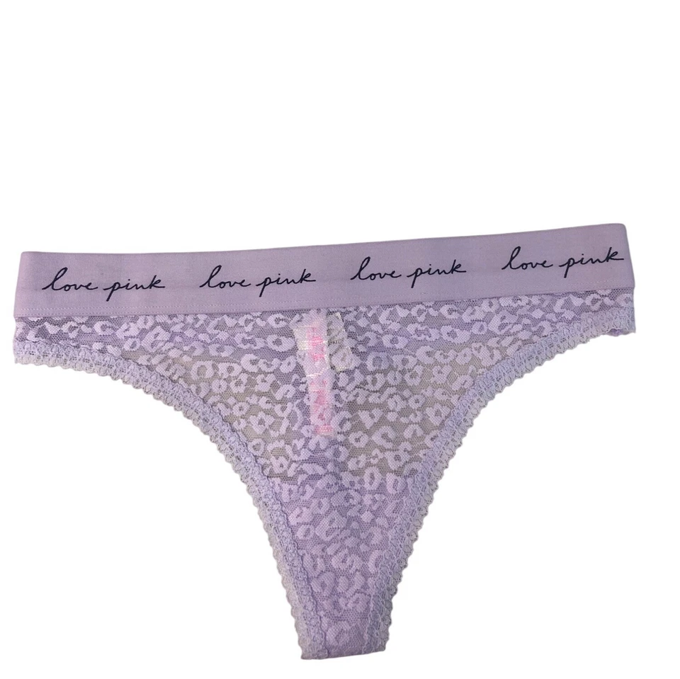 Tanga bragas Victorias Secret rosa encaje lavanda estampado leopardo para mujer talla M -NUEVAS Foto 3 de 4