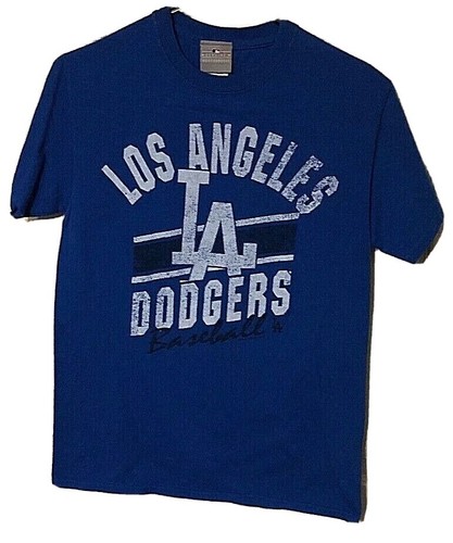 Los Angeles Dodgers Baseball Theme Blue MLB Genuine Merchandise Shirt Size Small - 第 1/2 張圖片