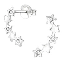 Zirkonia Stern Ohrringe Kinder 925 Silber MäDchen Damen Sterne Ohrstecker