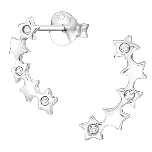 Zirkonia Stern Ohrringe Kinder 925 Silber MäDchen Damen Sterne Ohrstecker-image